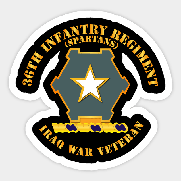 36th Infantry Regt DUI - Spartans - Iraq War Vet Sticker by twix123844